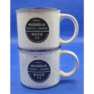 Magnolia Market White Speckled Stoneware Mug Joanna Gaines Set of Two 14oz